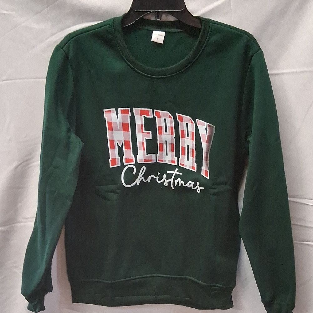 NWT Womens Green Merry Christmas Soft Sweatshirt Sz. Small